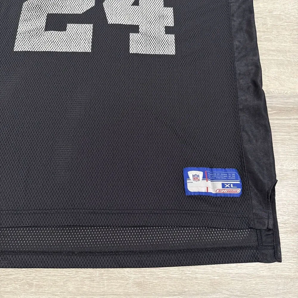 Charles Woodson Jersey Oakland Raiders NFL Reebok Men’s Black XL Throwback